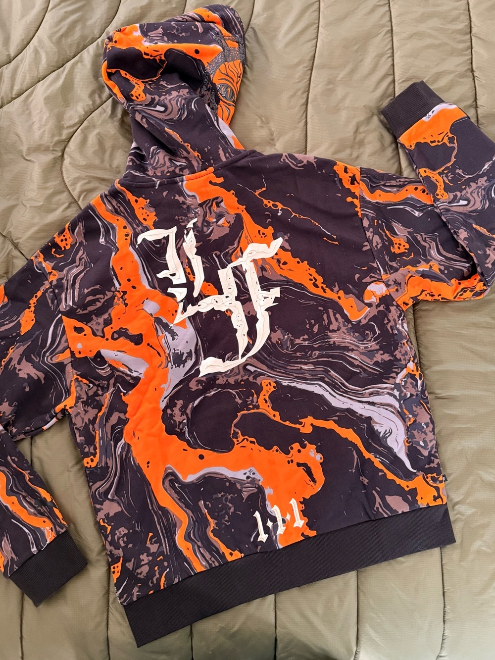 Puma x LaMelo LaFrancé Black & Orange Marbled Full Zip Hoodie